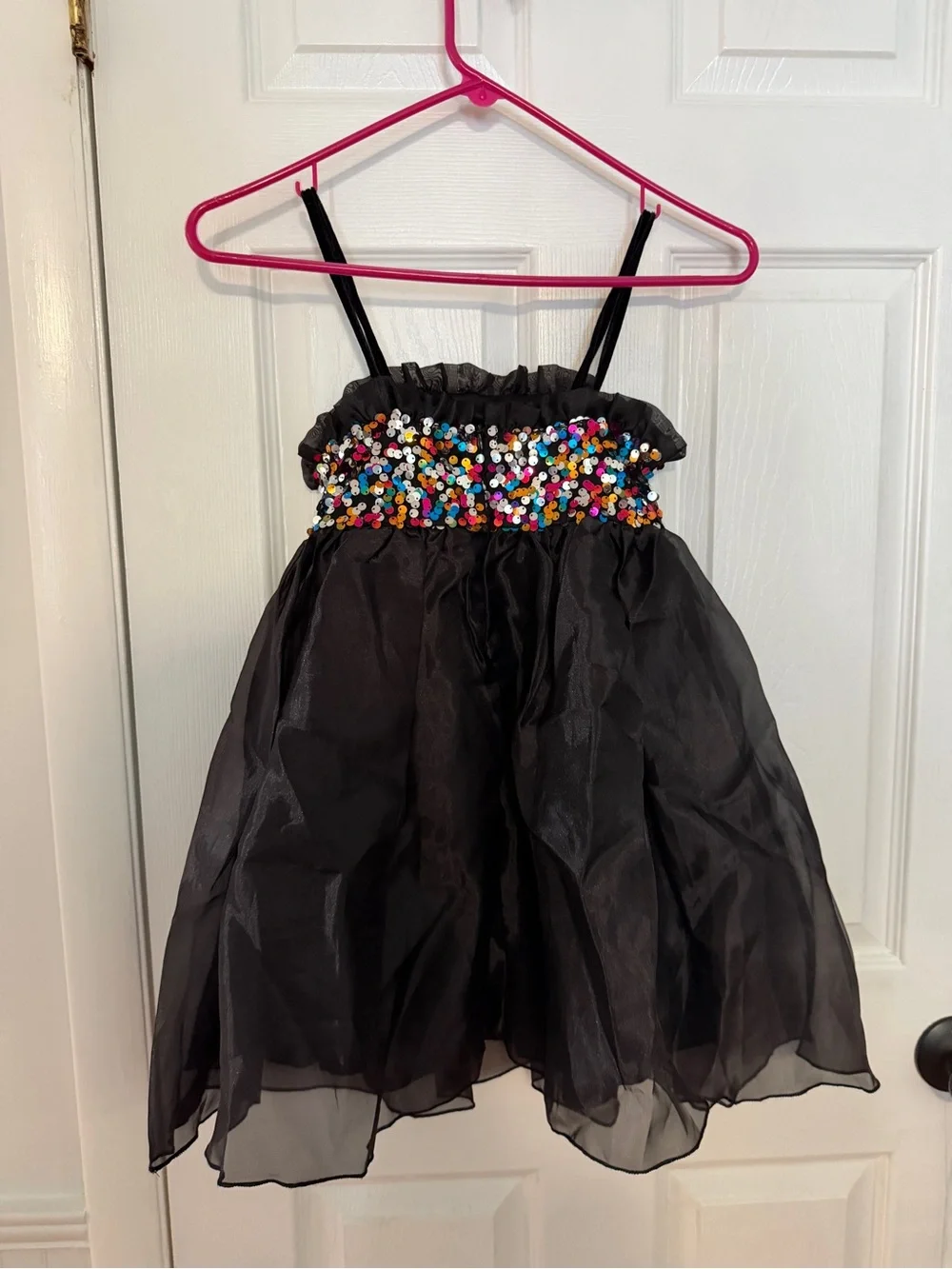 SHEIN Black Sequin Bodice Tulle Party Dress